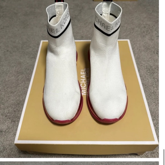 Michael Kors Women's Sneakers in White and Red - Picture 1 of 4